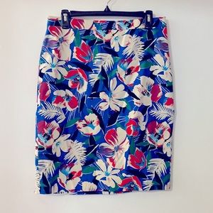 JCREW flower print pencil skirt NWOT